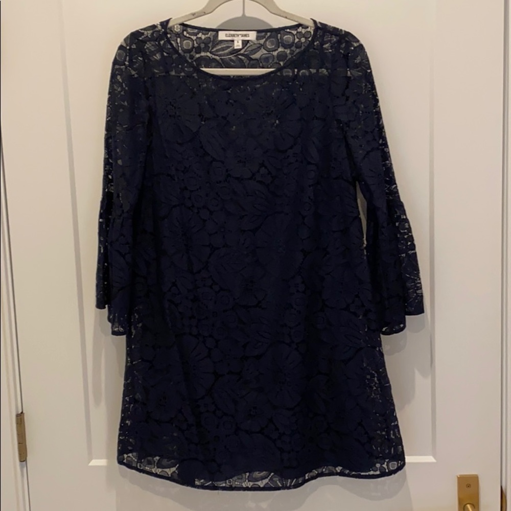 Elizabeth and James navy lace mini dress